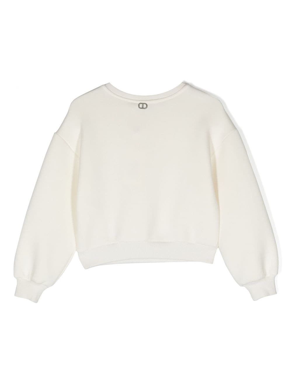 Shop Twinset Chain-detail Wide-neck Sweatshirt In White