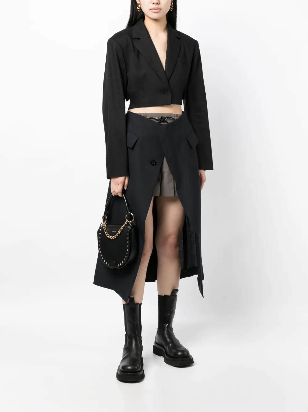 sacai Gelaagde rok - Blauw