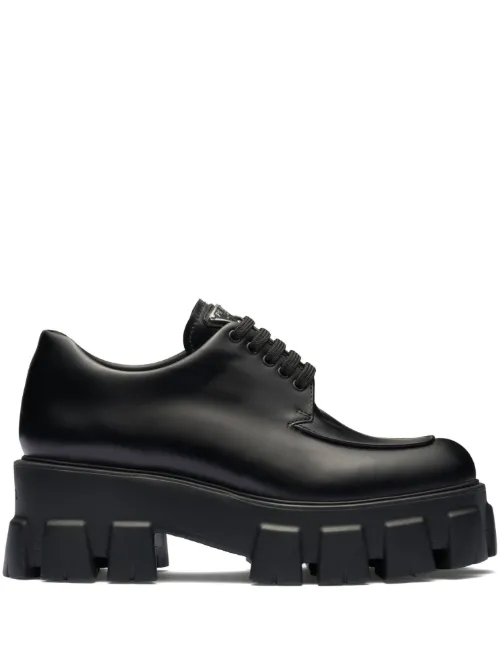 Chaussures en cuir Monolith Brushed à lacets - Prada - Modalova