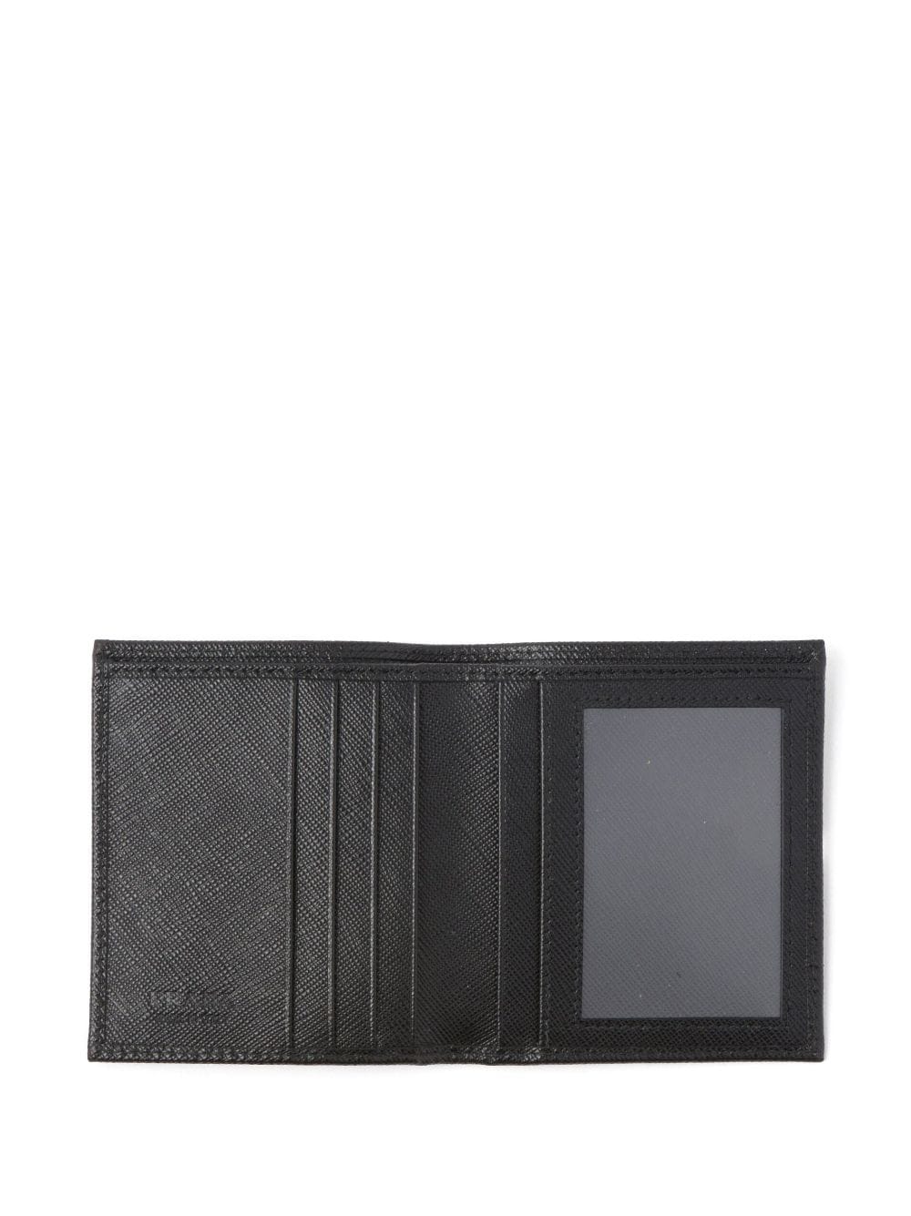 Shop Prada Bi-fold Saffiano Leather Wallet In Black