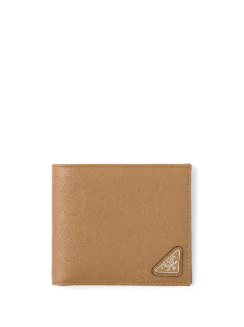 Portefeuille pliant en cuir saffiano - Prada - Modalova