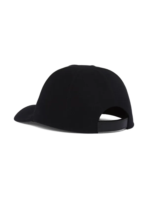 Prada triangle-logo Felt Baseball Cap | Blue | FARFETCH
