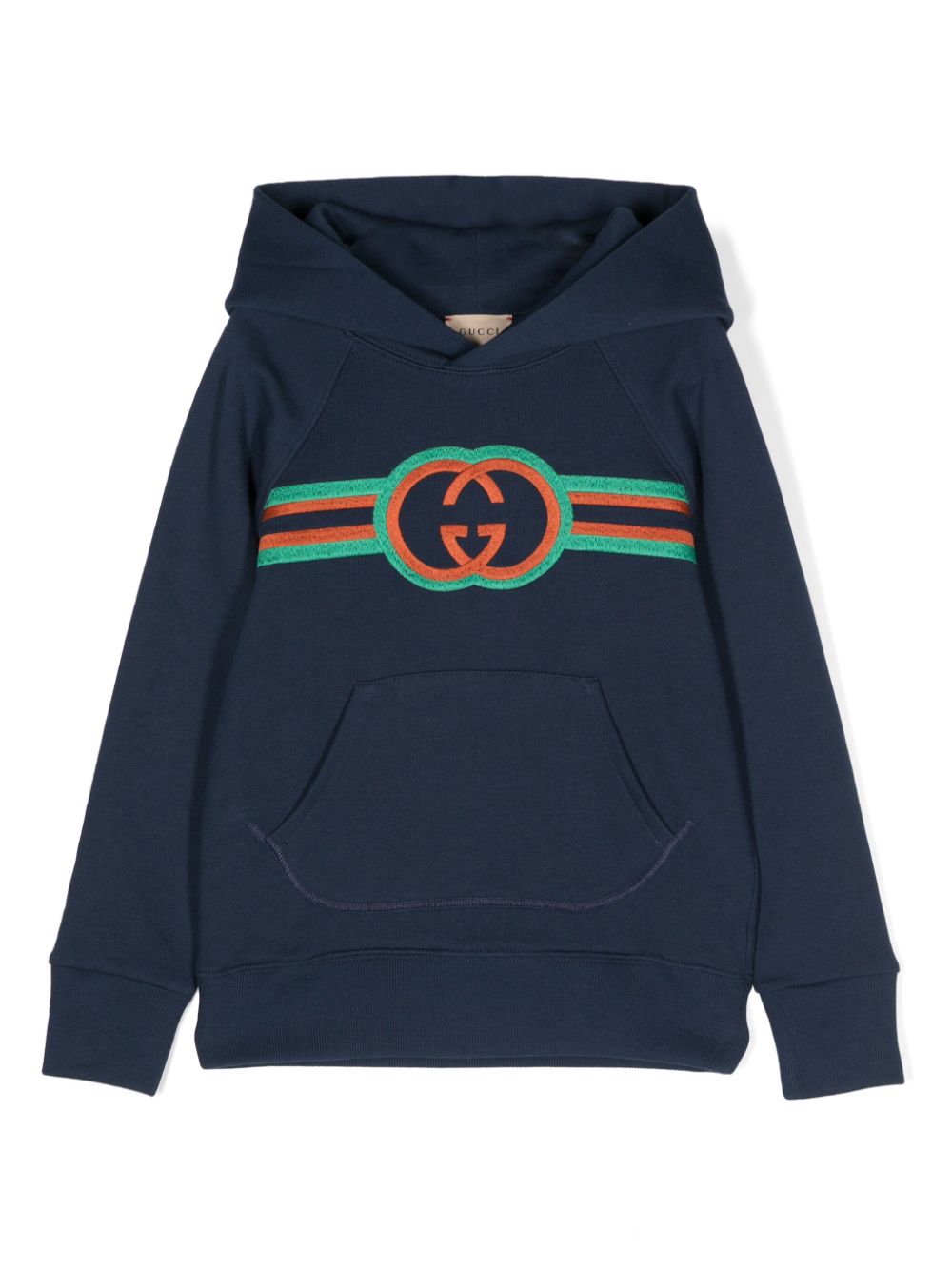 Gucci Kids Interlocking G embroidered hoodie - Blue