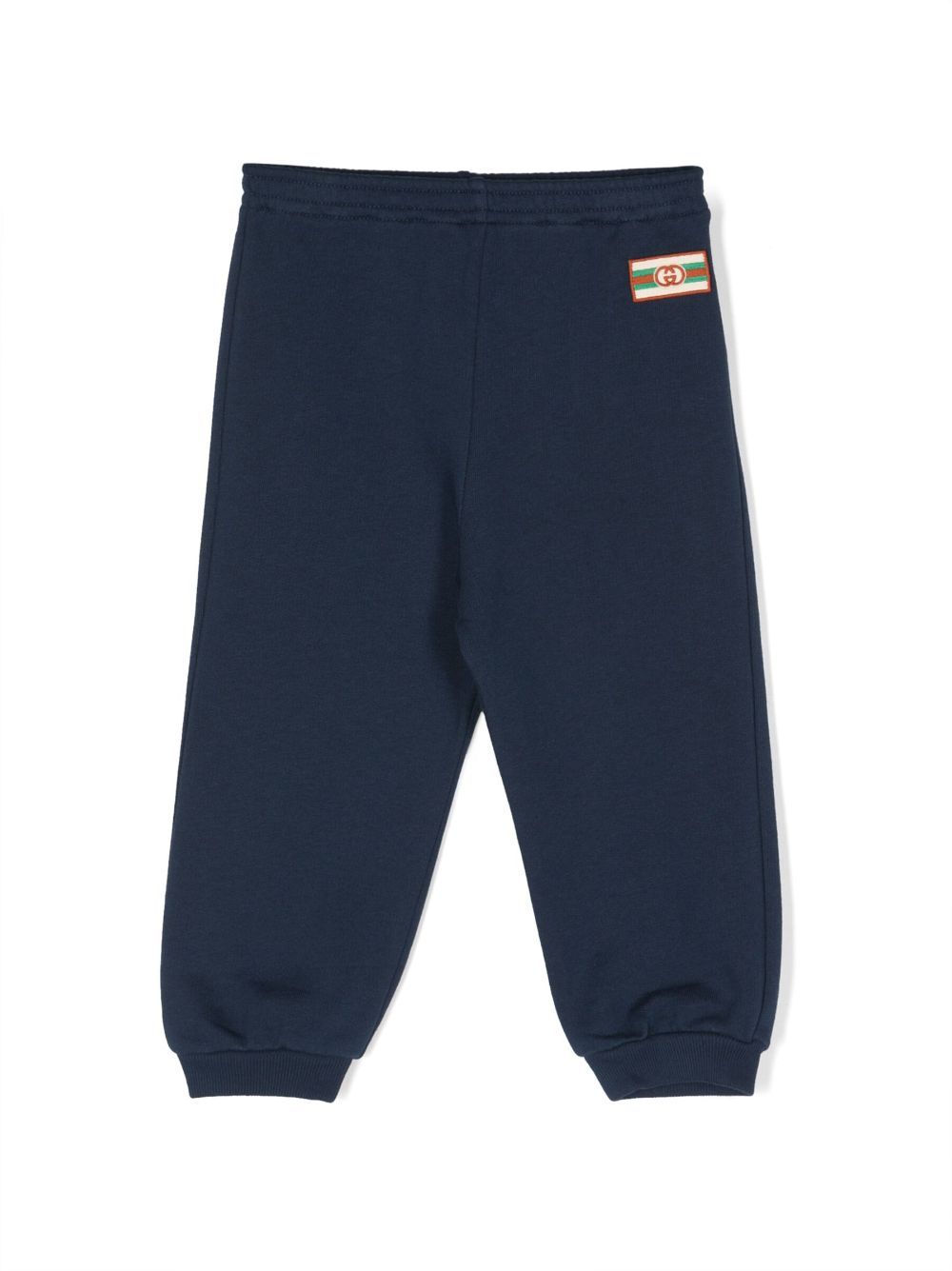 Gucci Kids logo-patch cotton track pants - Blue