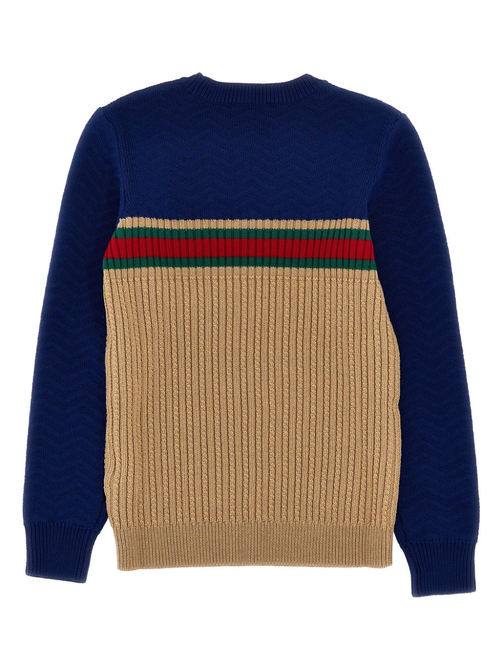 Gucci Kids Web-detailing wool jumper - Brown