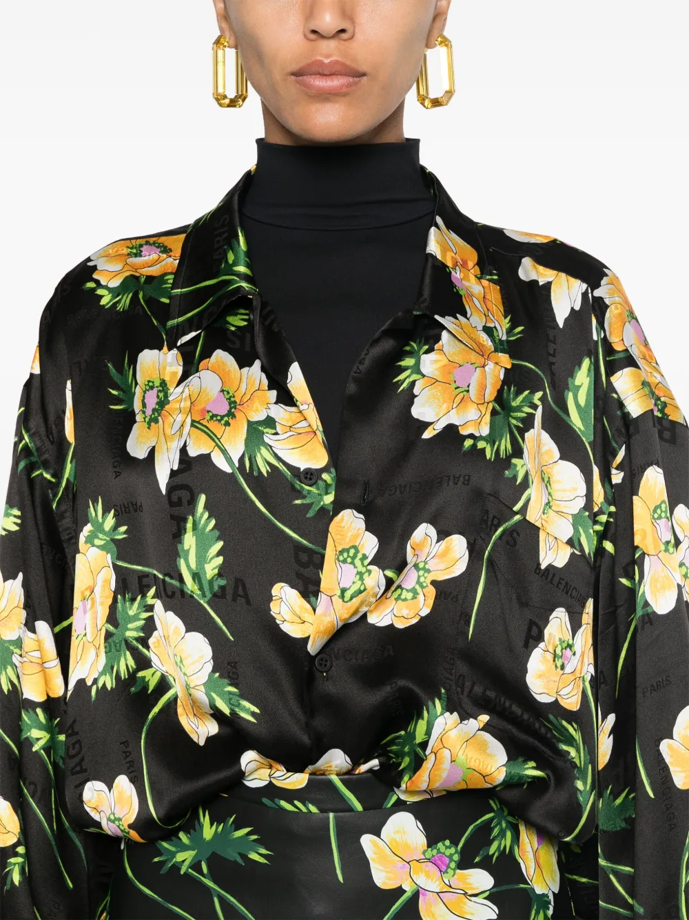 Balenciaga floral print Shirt Black FARFETCH CA