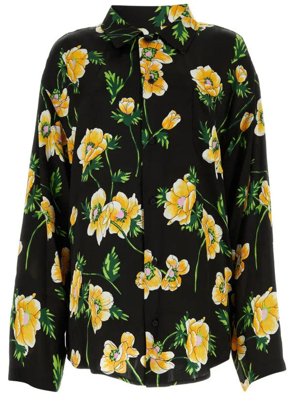 Balenciaga floral print Shirt Black FARFETCH AU