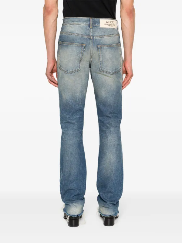 【関税込み】gucci CROPPED JEANS Low waist cropped denim pant in Blue Ready-to-wear | GUCCI® SI