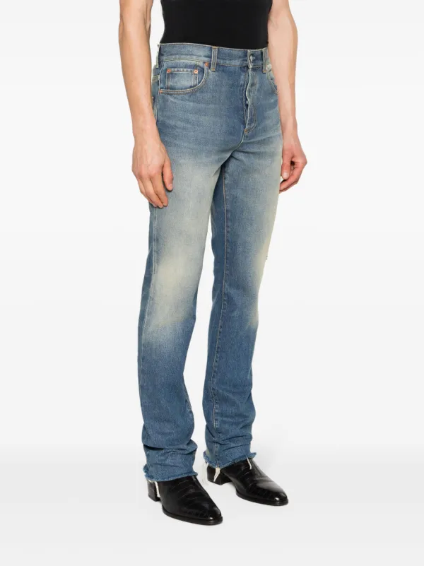 Gucci mid-rise straight-leg raw-cut Jeans | Blue | FARFETCH