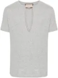 Gucci V-neck cotton T-shirt - Grey
