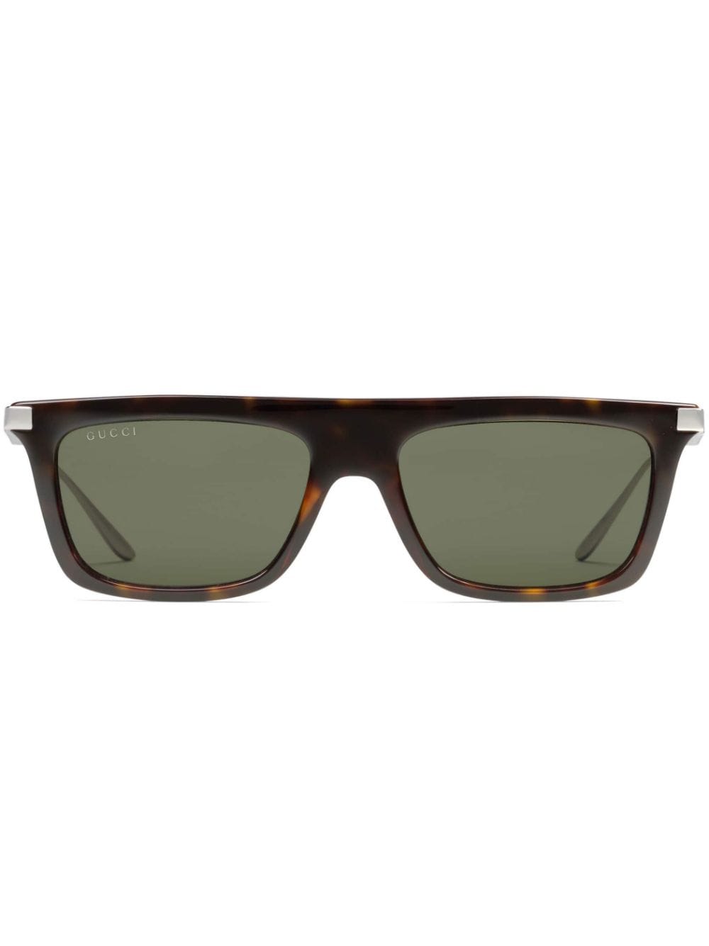 Gucci Tortoiseshell-effect Rectangle-frame Sunglasses In Brown