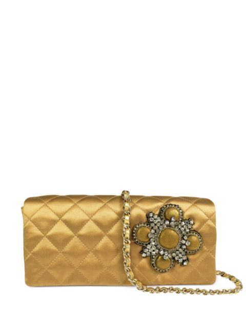 HOT SALE CHANEL 2006 rhinestone-embellished satin shoulder bag Women