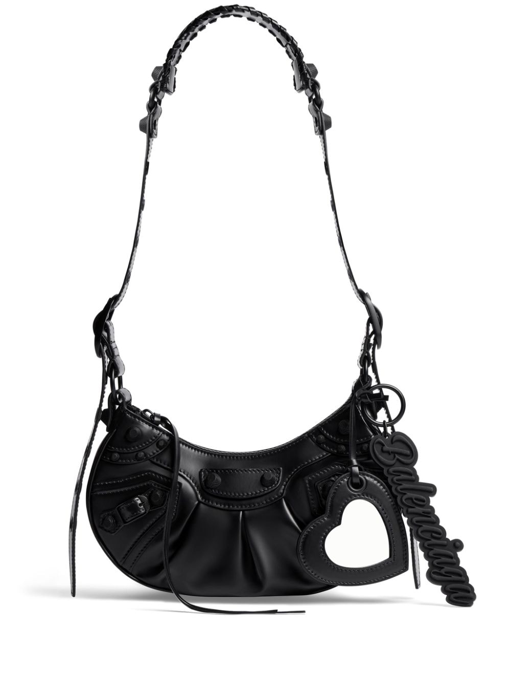 Shop Balenciaga Le Cagole Xs Leather Shoulder Bag In Black