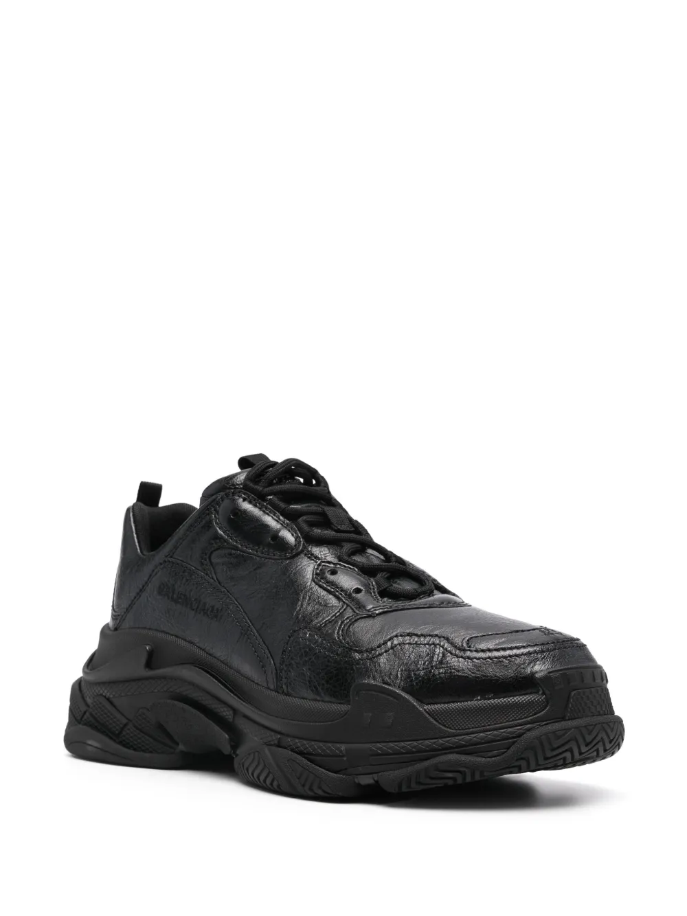 Balenciaga Triple S leren sneakers Zwart