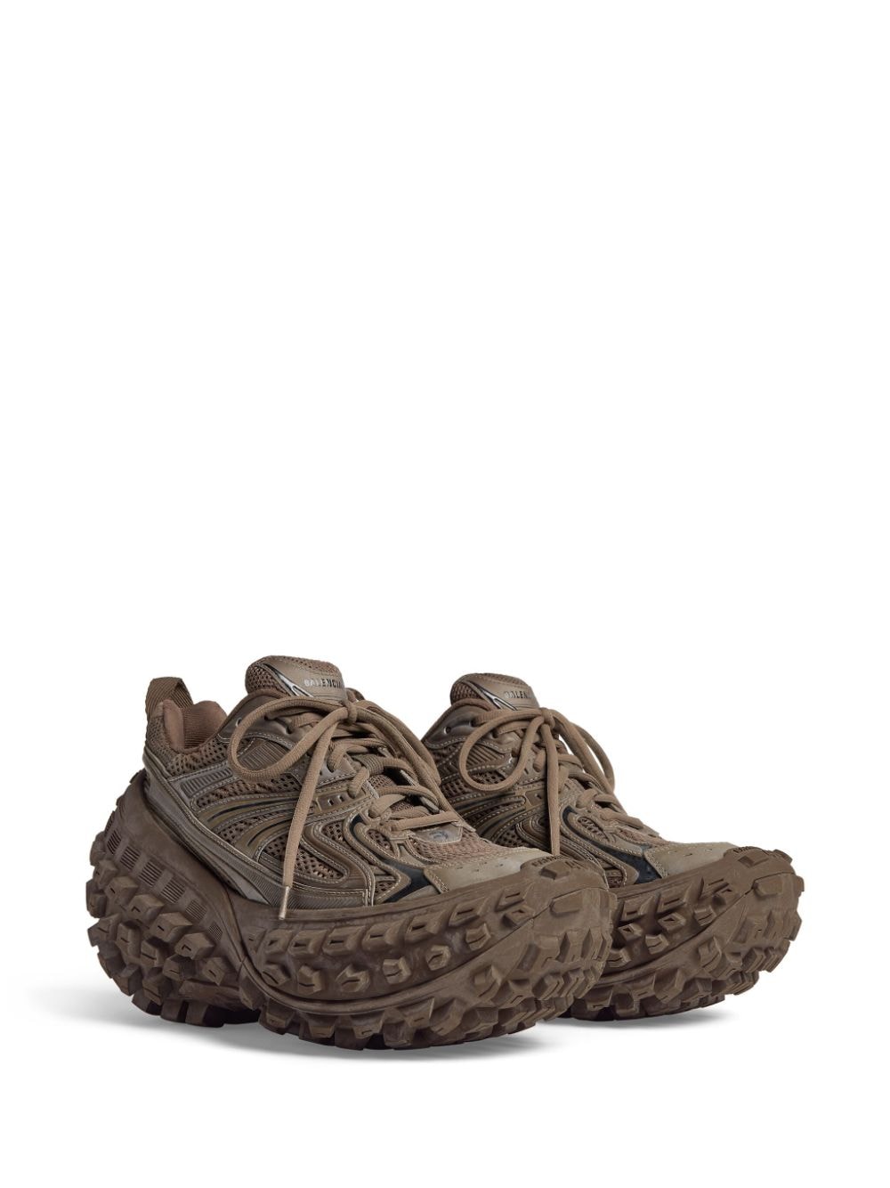 Shop Balenciaga Bouncer Panelled Sneakers In Brown