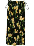 Balenciaga floral-print midi skirt - Black