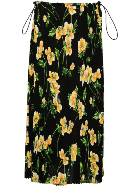 Balenciaga falda midi con estampado floral