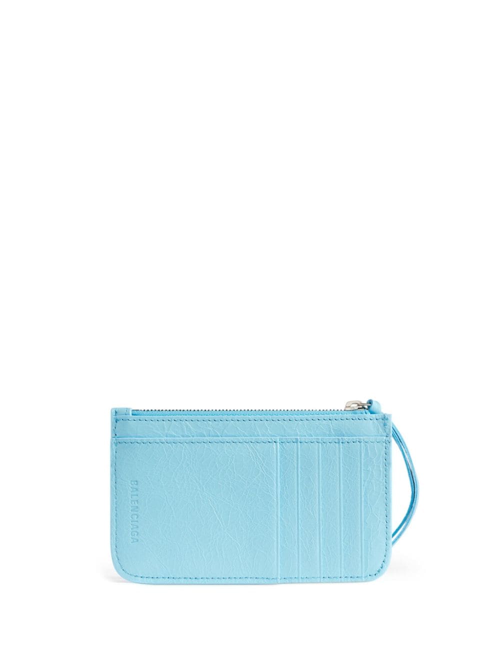 Shop Balenciaga Le Cagole Studded Leather Wallet In Blue