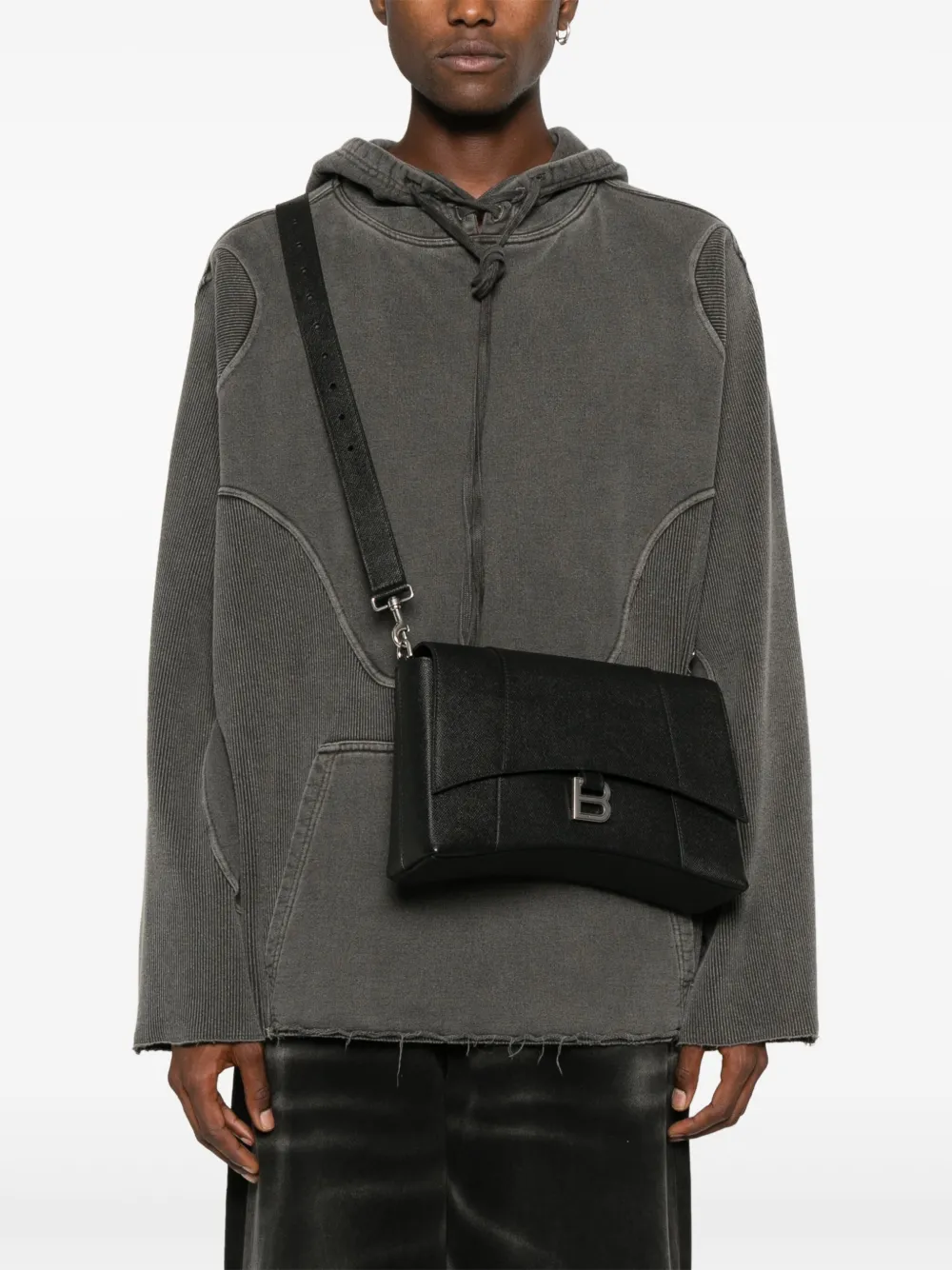 Balenciaga Downtown クロコエンボス ショルダーバッグ XS