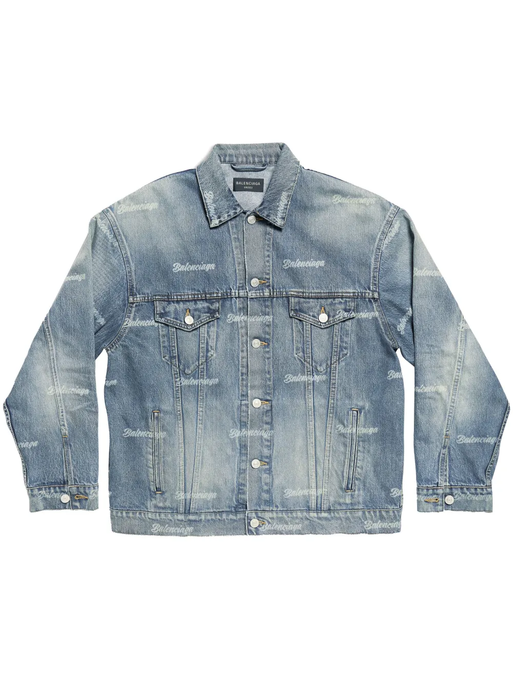 Balenciaga Denim jack Blauw