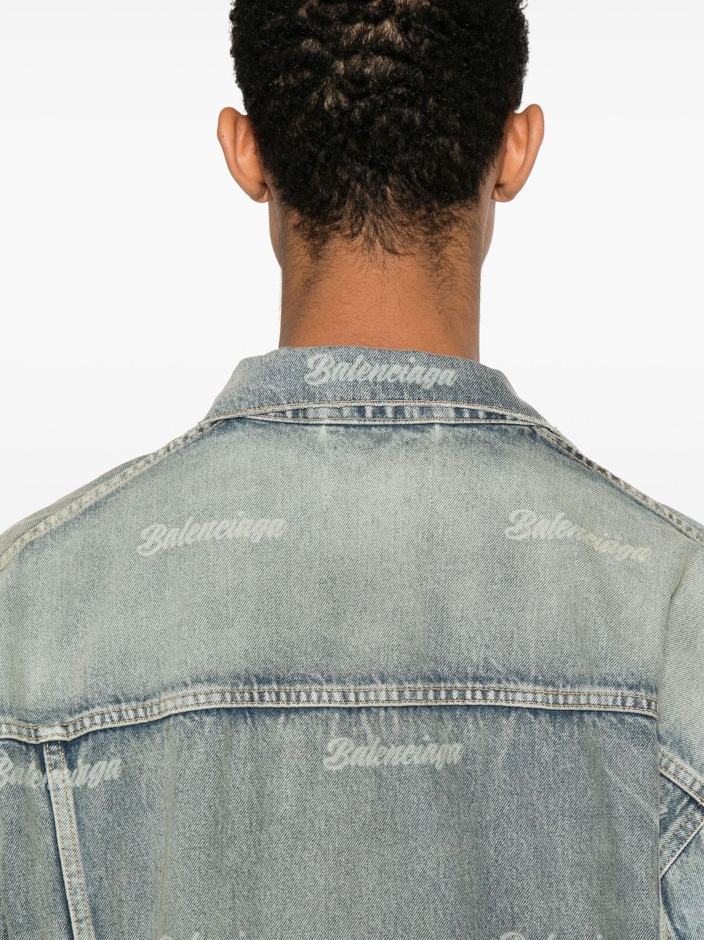 Balenciaga logo-print denim jacket Men