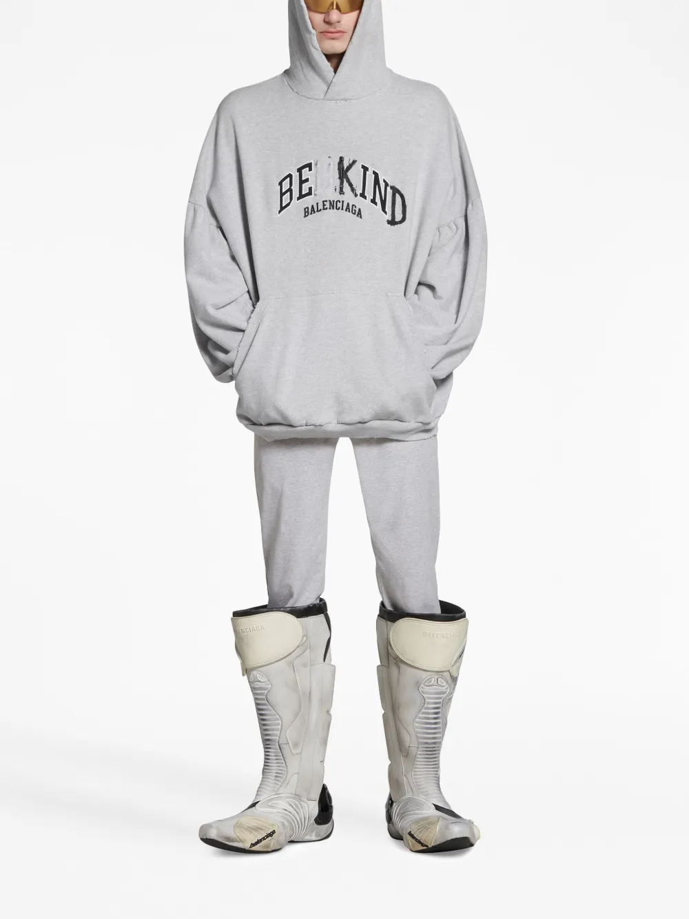 Balenciaga Hoodie met tekst - 1167 -HEATHER GREY/BLACK