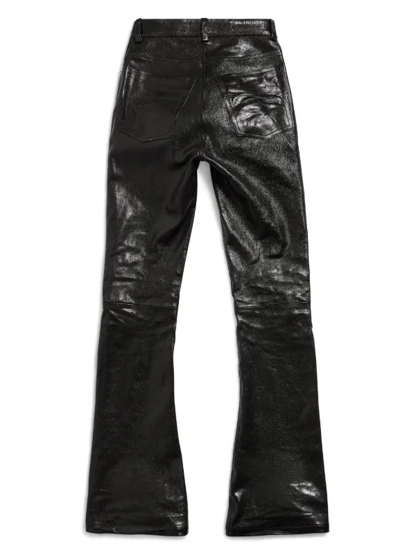Balenciaga ブーツカット レザーパンツ | ブラック | FARFETCH JP