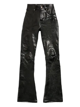 Balenciaga ブーツカット レザーパンツ | ブラック | FARFETCH JP