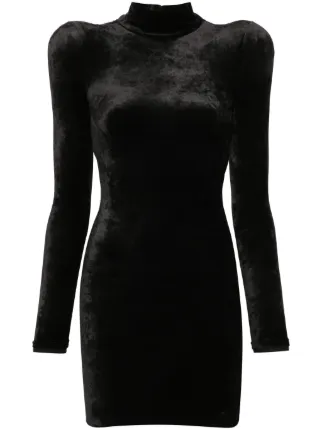 Balenciaga Velvet Mini Dress Black FARFETCH CA