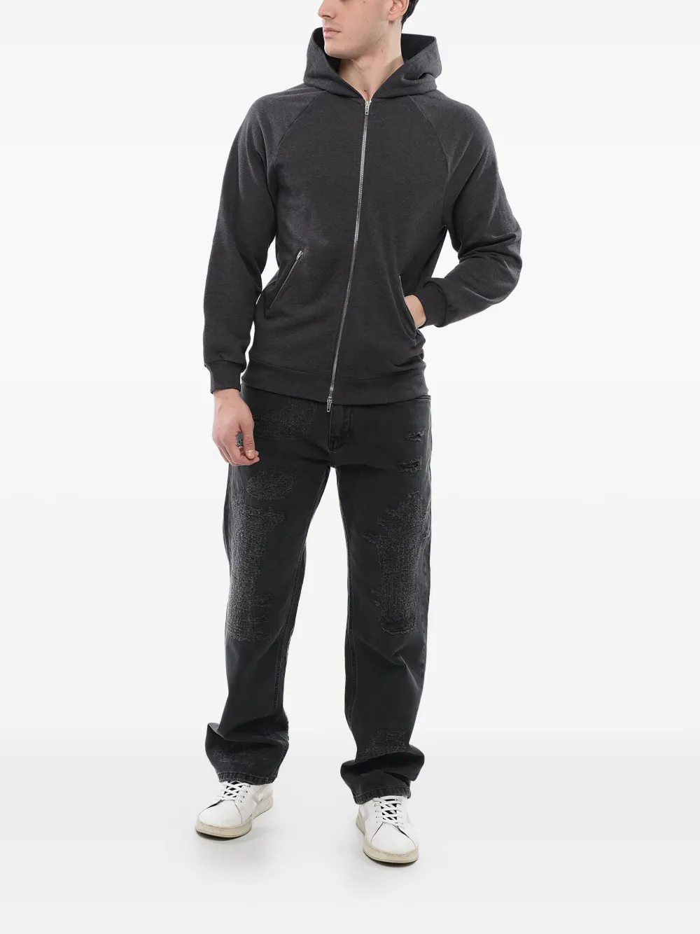 Balenciaga logo-embroidered cotton hoodie | Hoodies | Image 2