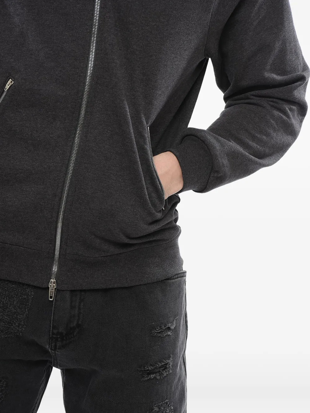 Balenciaga Hoodie met geborduurd logo Grijs