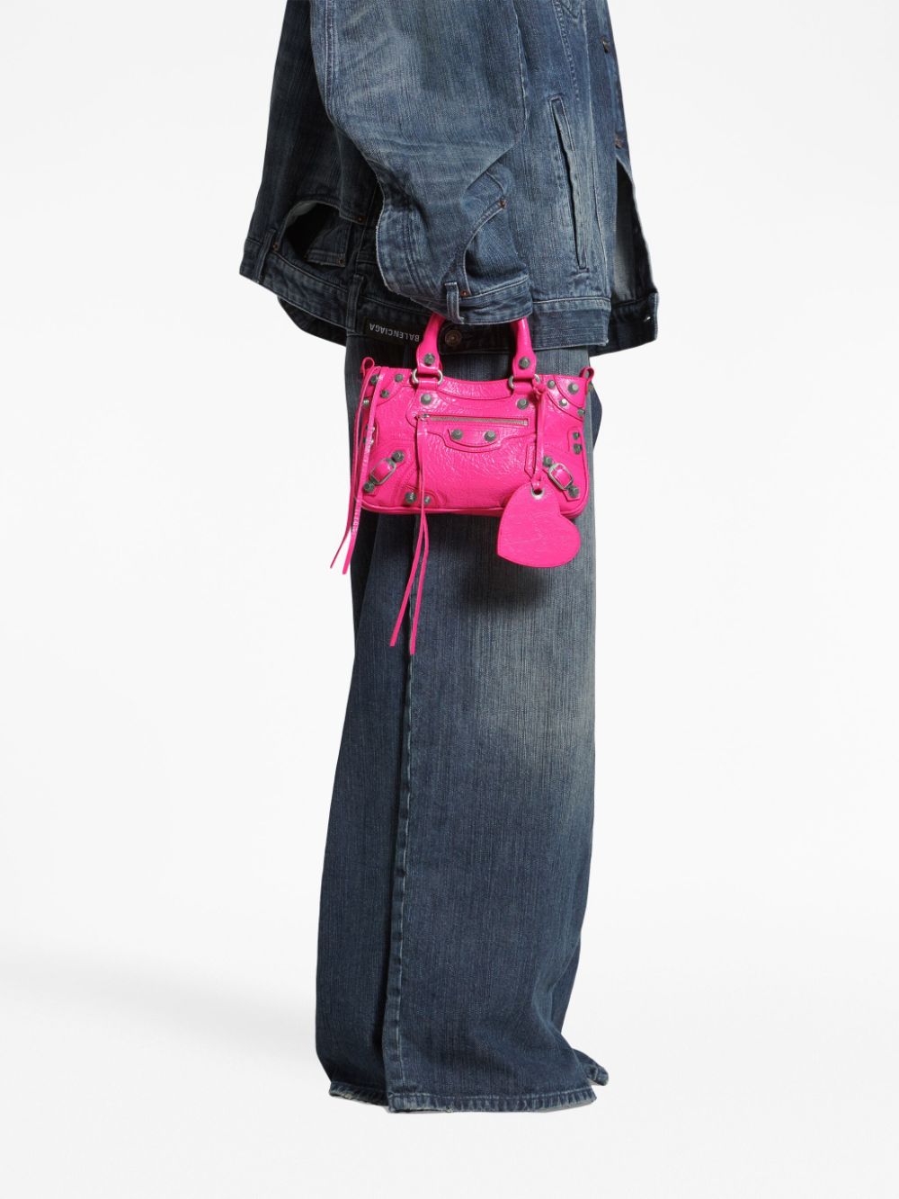 Shop Balenciaga Small Neo Cagole Tote Bag In Pink