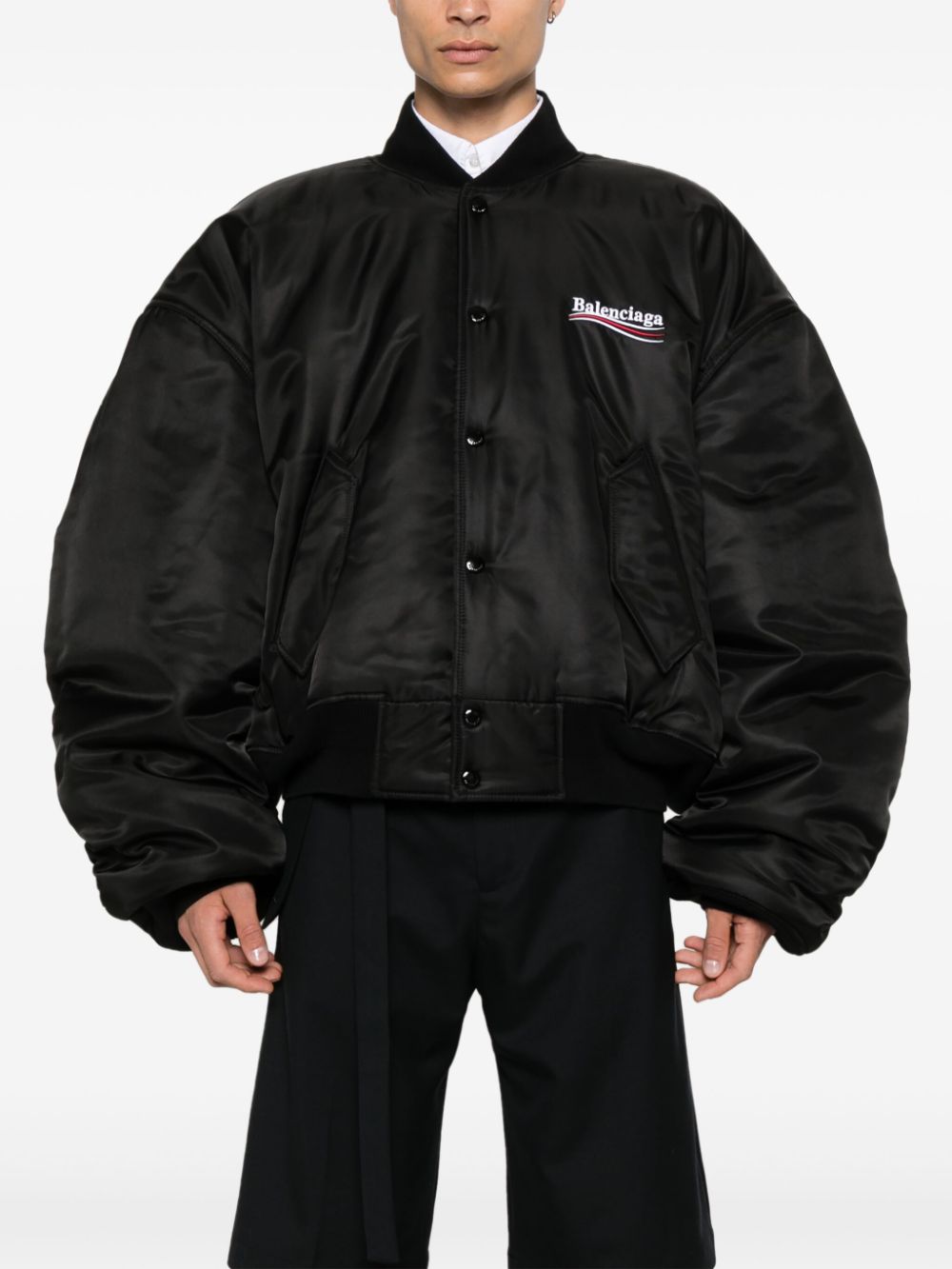 Balenciaga embroidered-logo bomber jacket Men