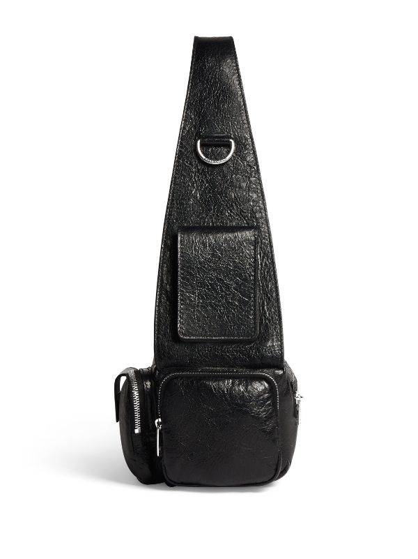 BALENCIAGA Superbusy small crinkled-leather shoulder bag