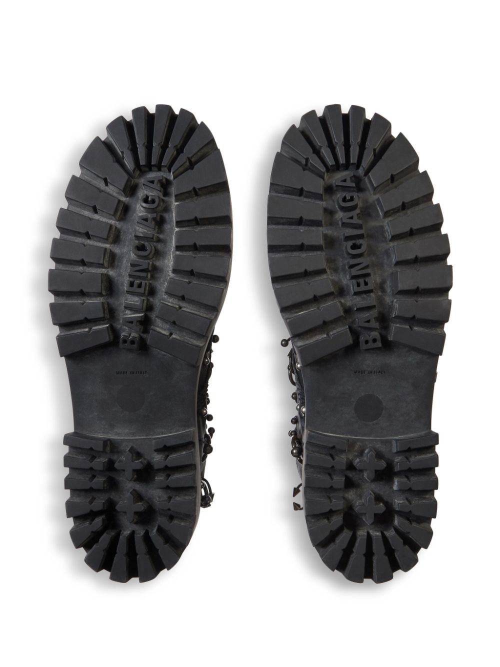 Shop Balenciaga Strike Pierced Leather Boots In Schwarz