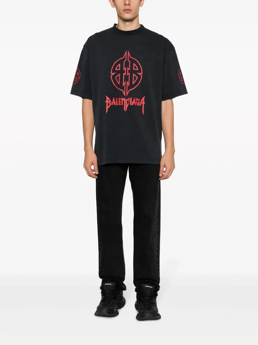 Balenciaga T-shirt met logoprint Zwart