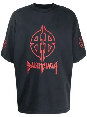 Balenciaga Offshore Cotton T-shirt | Black | FARFETCH JO