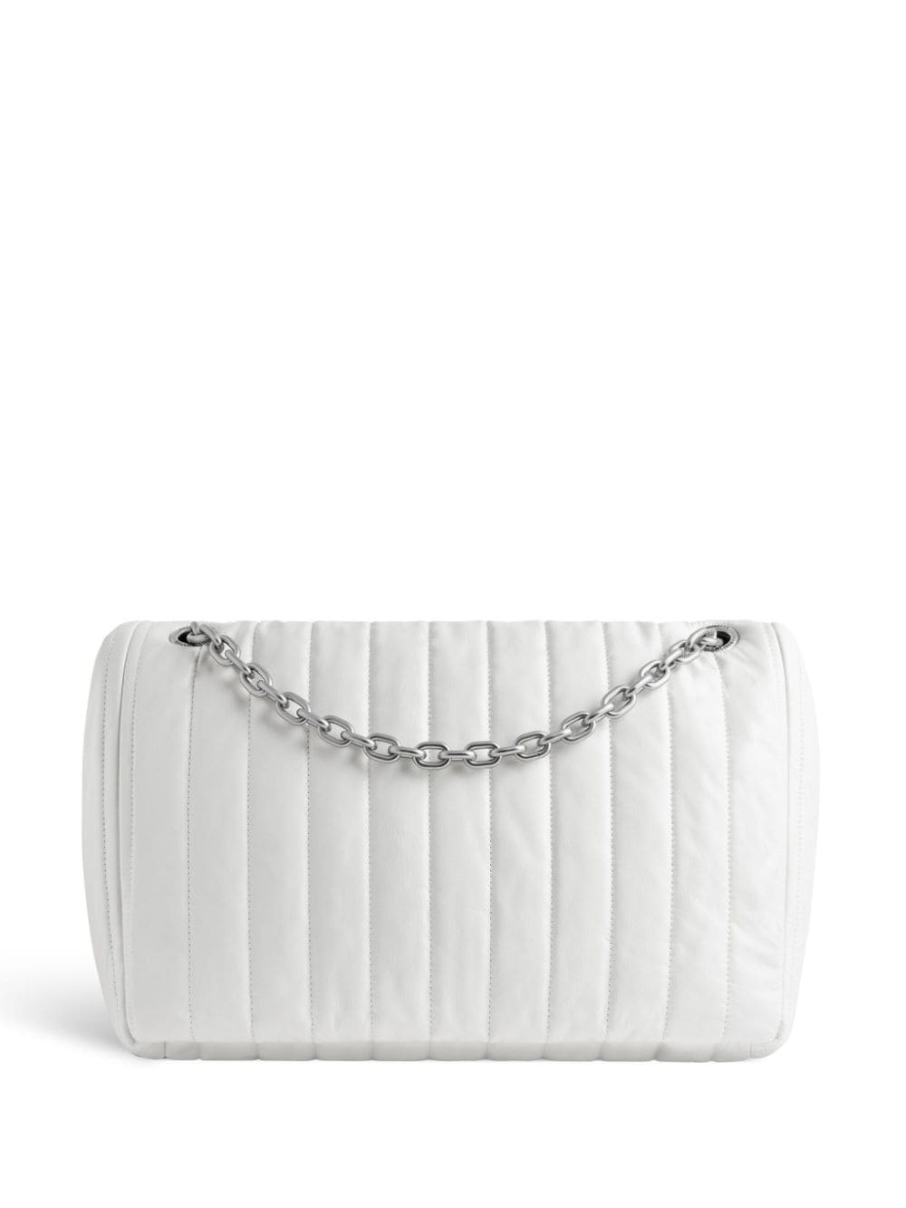 Shop Balenciaga Medium Monaco Chain-strap Quilted Shoulder Bag In White