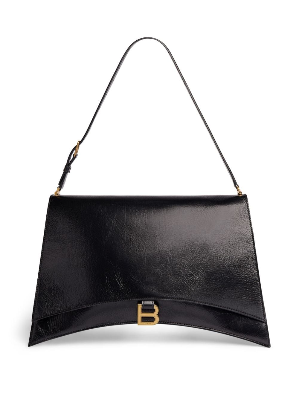 Shop Balenciaga Large Crush Sling Shoulder Bag In Black