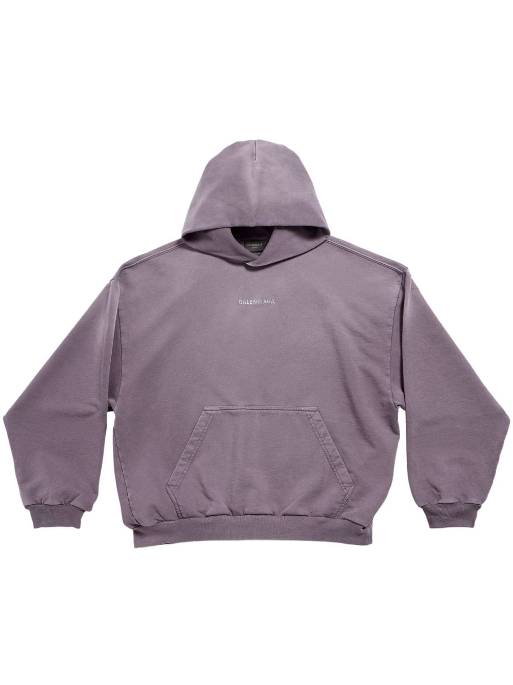 Shop Balenciaga Logo-embroidered Cotton Hoodie In Grey
