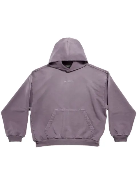 Balenciaga logo-embroidered cotton hoodie