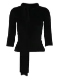 Balenciaga scarf-detail velvet top - Black