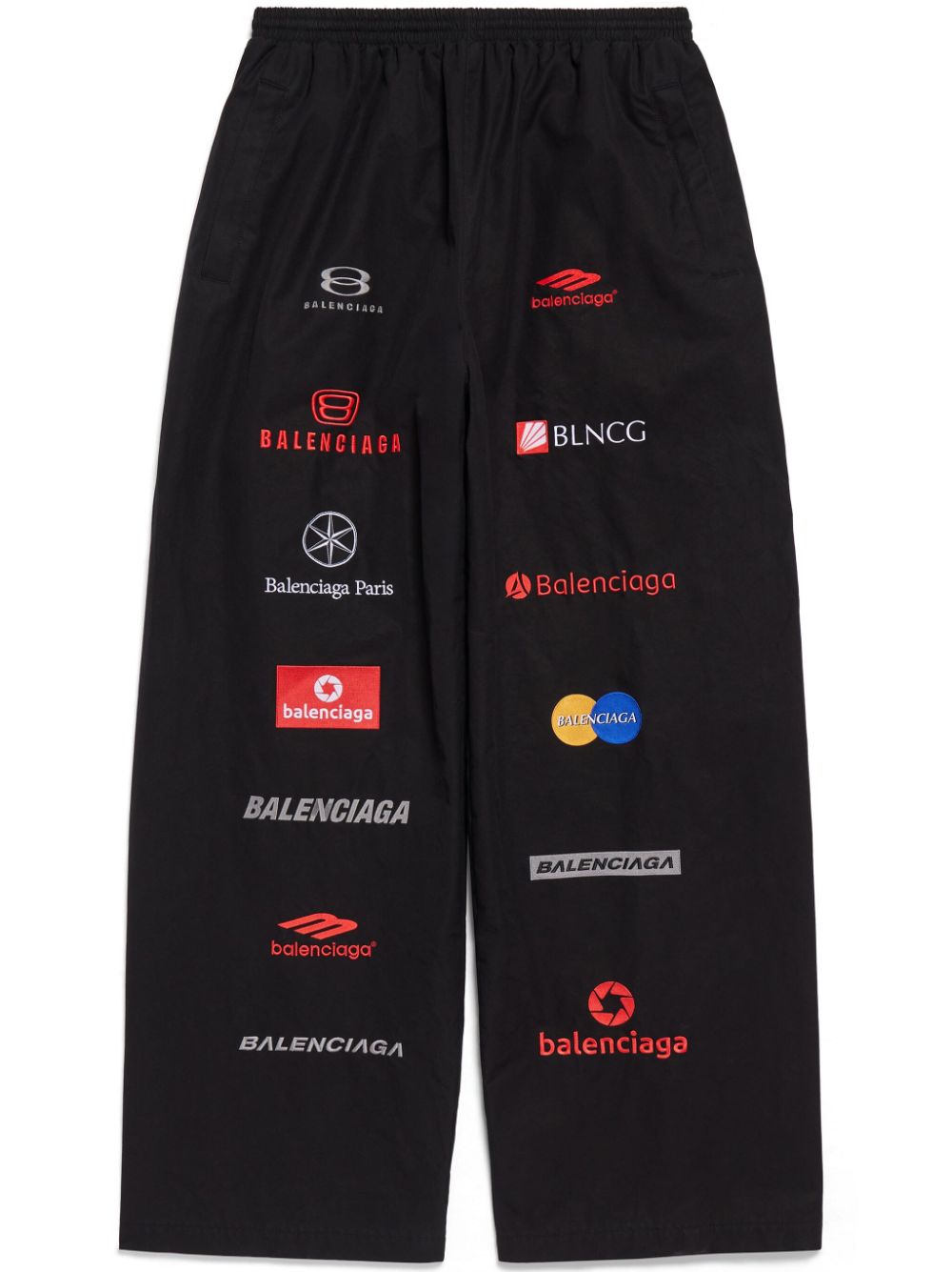 Shop Balenciaga All-over Logo Track Pants In Black