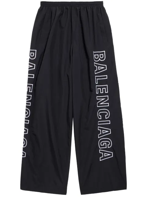 Balenciaga logo-print wide-leg track pants