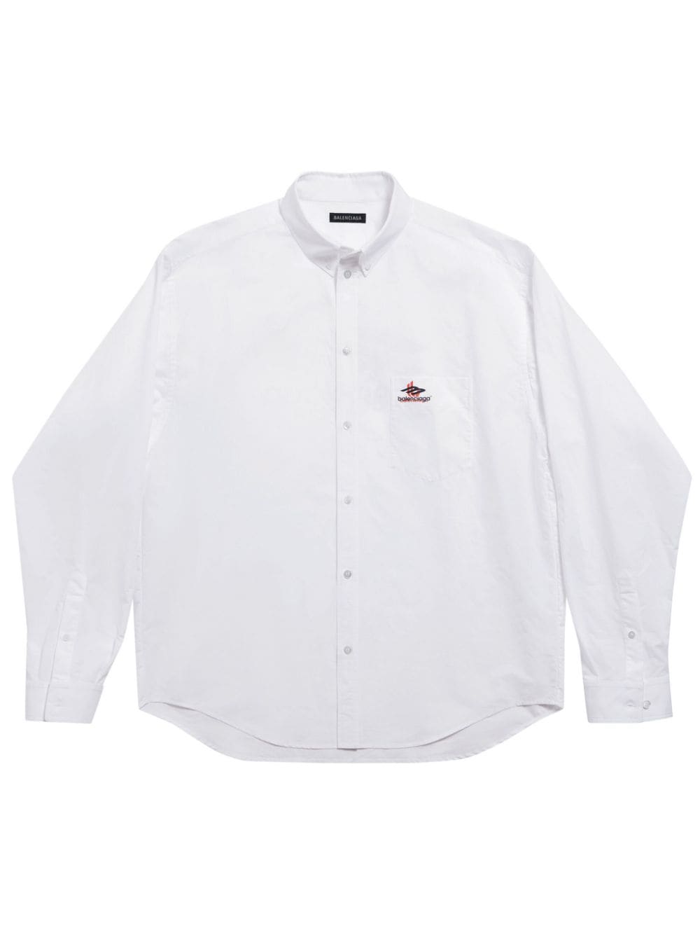 Shop Balenciaga Logo-print Cotton Shirt In White