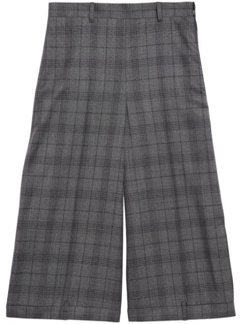 Balenciaga check-pattern wool shorts