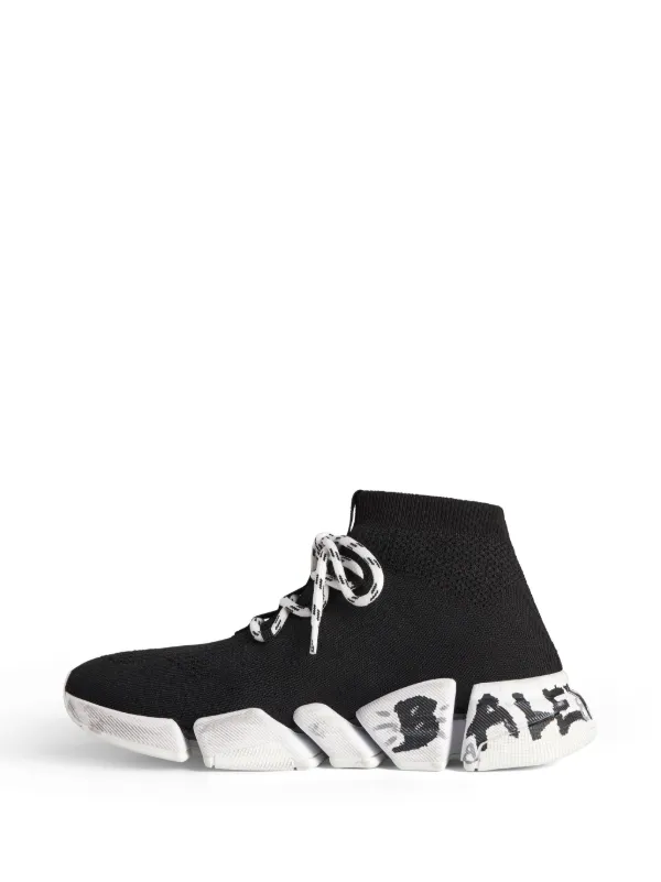 Balenciaga Speed 2.0 Graffiti Sneakers | Black | FARFETCH AO