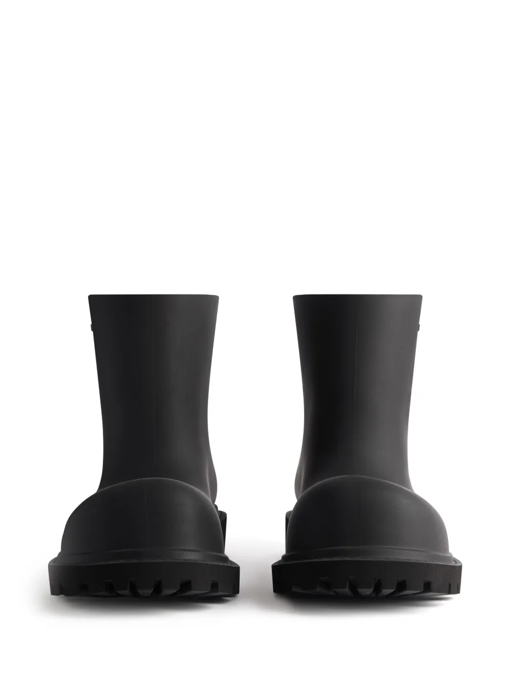 Shop Balenciaga Steroid Logo-embossed Ankle Boots In Black