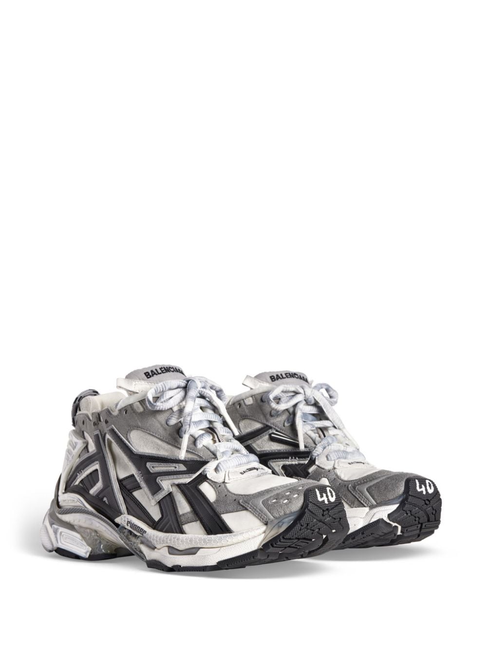 Shop Balenciaga Runner Panelled-design Sneakers In Grey