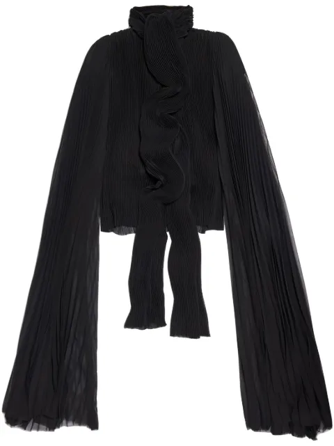 Balenciaga exaggerated-sleeve pleated blouse
